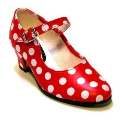 ZAPATO ROJO LUNAR BLANCO Nº34
