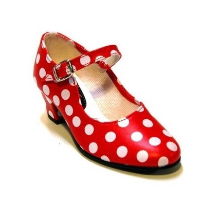 ZAPATO ROJO LUNAR BLANCO Nº34