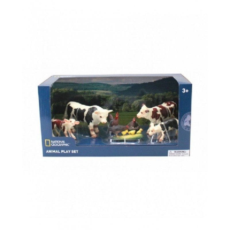 SET 7 FIGURAS ANIMALES GRANJA 4 VACAS Y 