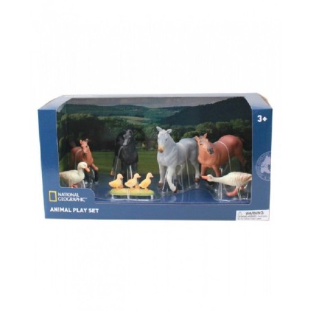 FIGURAS ANIMALES GRANJA 4 CABALLOS Y 4 P