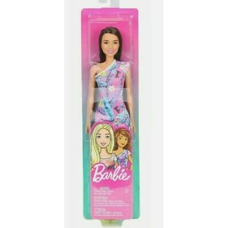 BARBIE MORENA VESTIDO FLORES PÚRPURA - M