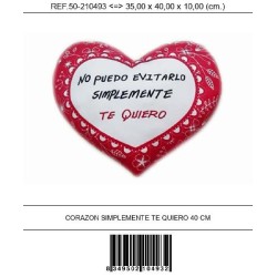 CORAZON SIMPLEMENTE TE QUIERO 40 CM