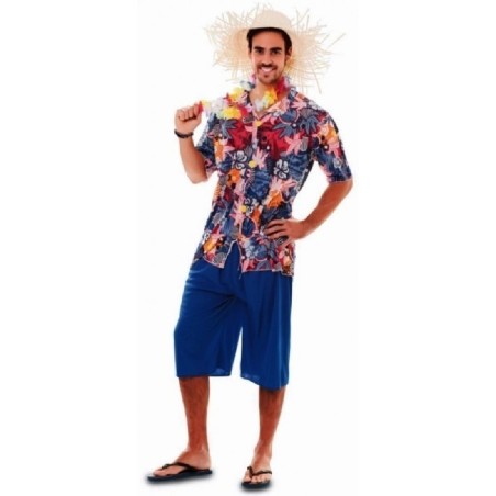DISFRAZ HAWAIANO HOMBRE ADULTO + SOMBRER