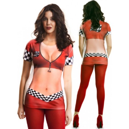 DISFRAZ CAMISETA SEXY RACING MANGA CORTA