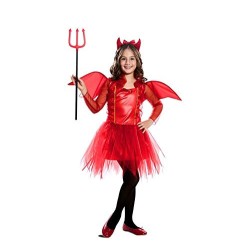 DISFRAZ DE DIABLILLA ROJA CON ALAS 5-6 A