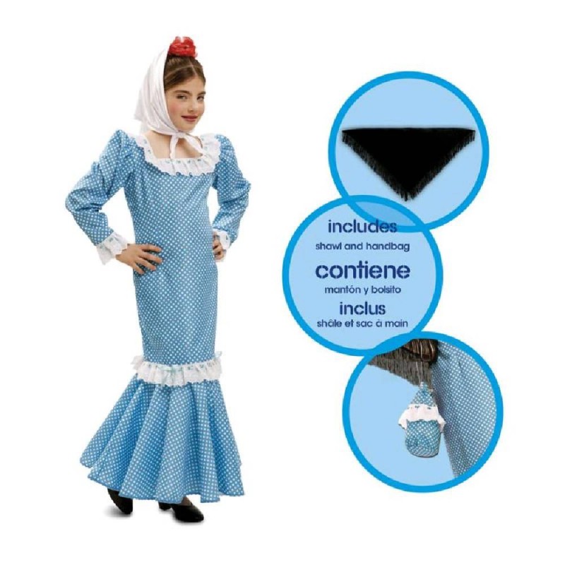 DISFRAZ CHULAPA MADRILEÑA AZUL NIÑA 7-9 